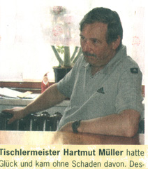 Hartmut Müller Tischlermeister Mulda Hochwasser 2013